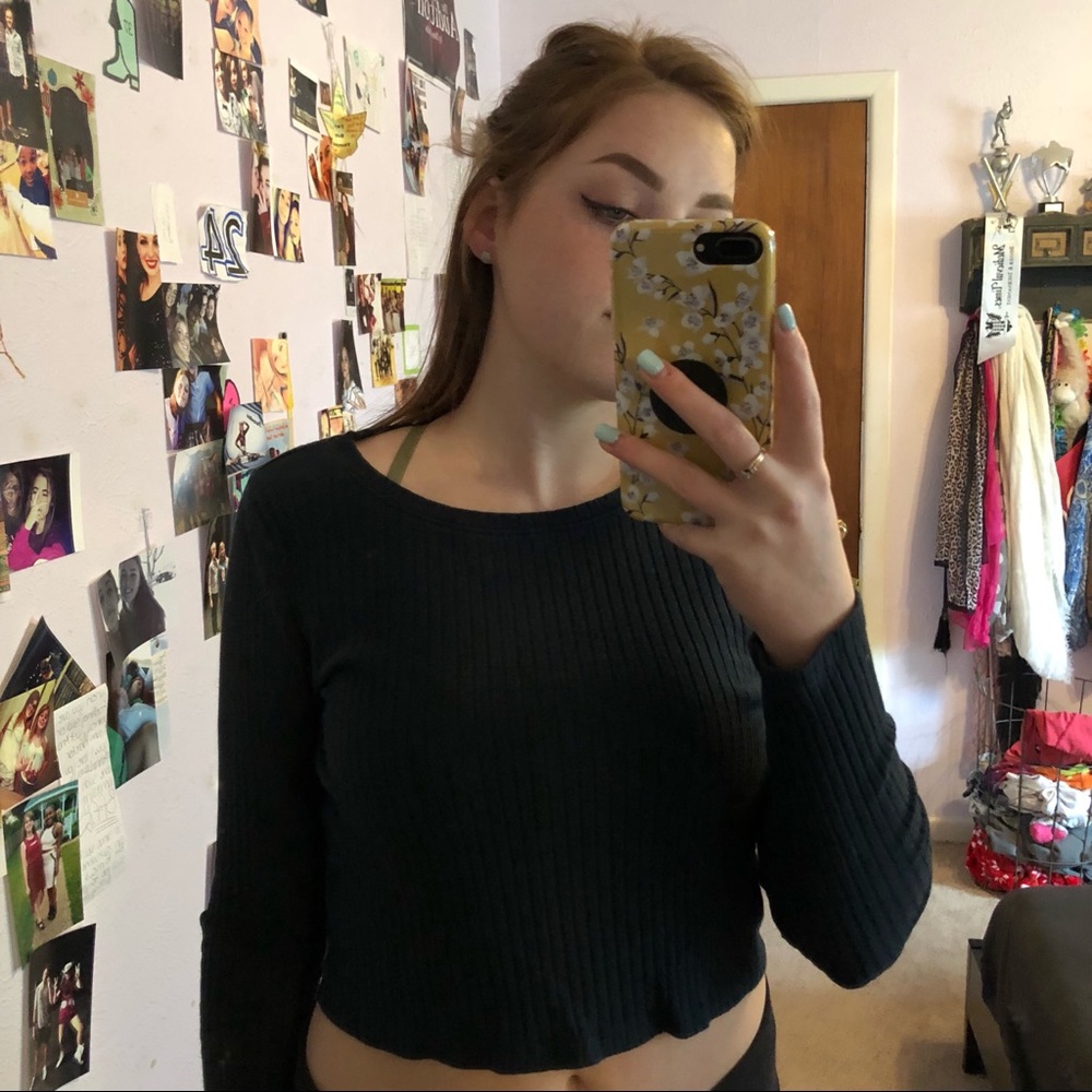 Navy blue crop top